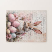 Aquareller Ostern Bunny Cfarbene Eier Puzzle (Horizontal)