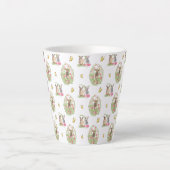 Aquareller Ostern Bunny Floral Ostereier Milchtasse (Vorderseite)
