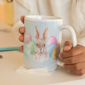 Aquareller Ostern Kaninchen mit Eiern Kaffeetasse