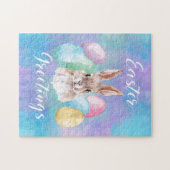 Aquareller Ostern Kaninchen mit Eiern Puzzle (Horizontal)