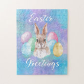 Aquareller Ostern Kaninchen mit Eiern Puzzle (Vertikal)
