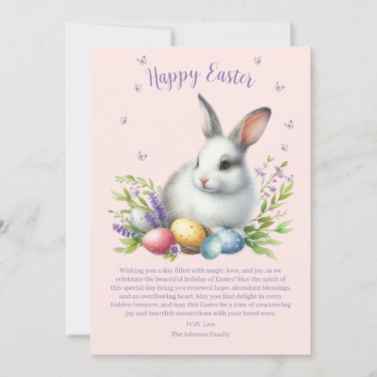 Aquareller Ostern Personalisiert Feiertagskarte (Vorderseite)