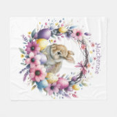 Aquareller Ostern Personalisiert Fleecedecke (Vorderseite (Horizontal))