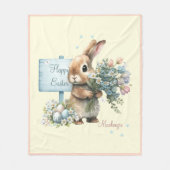 Aquareller Ostern Personalisiert Fleecedecke (Vorderseite)