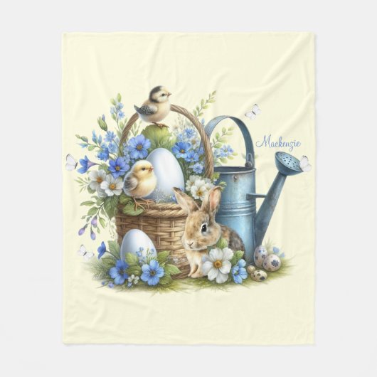 Aquareller Ostern Personalisiert Fleecedecke (Vorderseite)