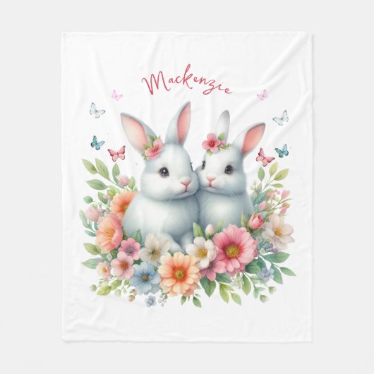 Aquareller Ostern Personalisiert Fleecedecke (Vorderseite)