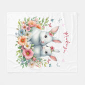 Aquareller Ostern Personalisiert Fleecedecke (Vorderseite (Horizontal))