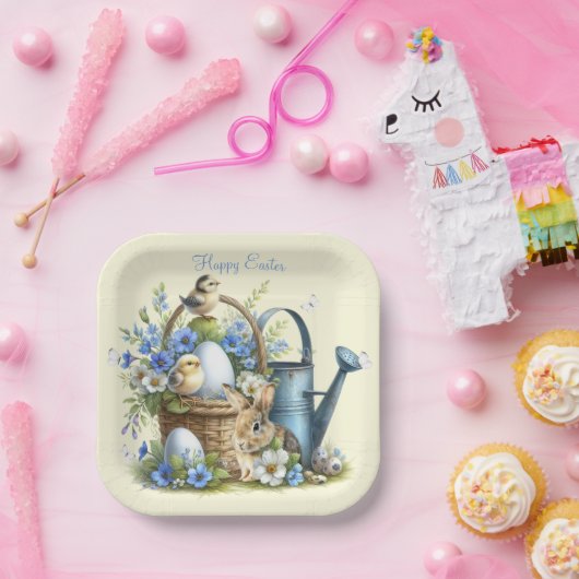 Aquareller Ostern Personalisiert Pappteller (Party)