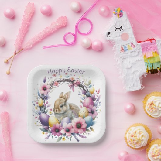 Aquareller Ostern Personalisiert Pappteller (Party)