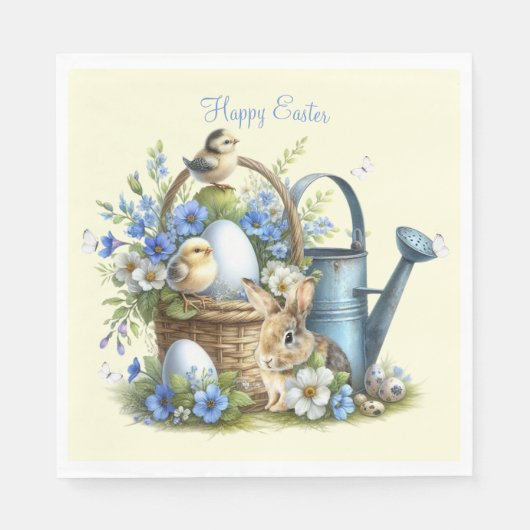 Aquareller Ostern Personalisiert Serviette (Vorderseite)