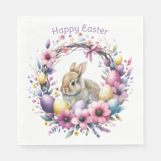 Aquareller Ostern Personalisiert Serviette (Vorderseite)