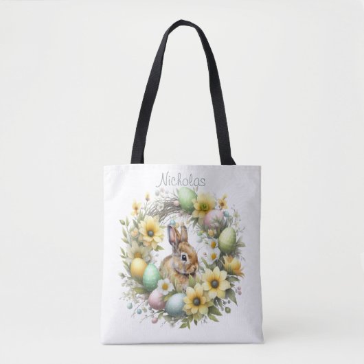 Aquareller Ostern Personalisiert Tasche (Vorderseite)