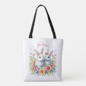 Aquareller Ostern Personalisiert Tasche (Rückseite)