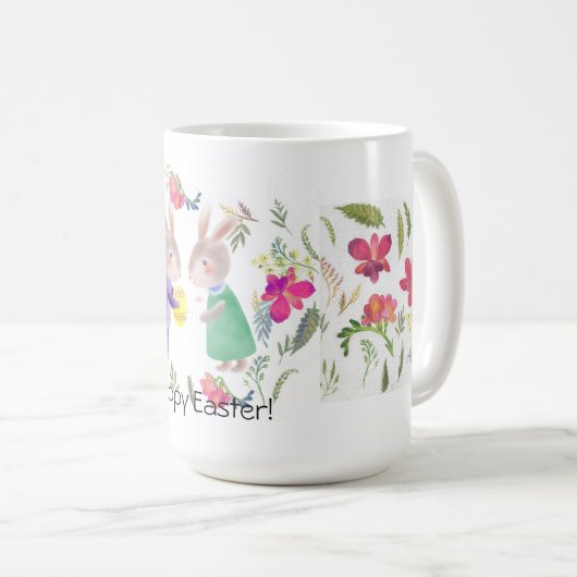 Aquareller Osterrabbyte und Ei Kaffeetasse (VorderseiteRechts)