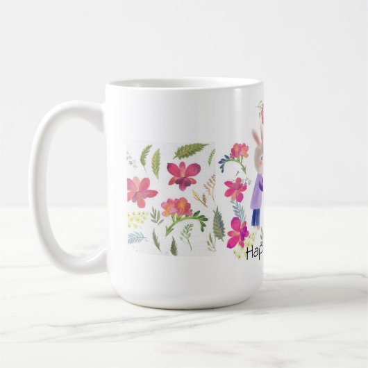 Aquareller Osterrabbyte und Ei Kaffeetasse (Links)