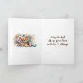 Aquareller Ostersonne und Blume Personalisiert Karte (Innenseite)