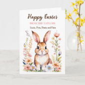 Aquareller Ostersonne und Blume Personalisiert Karte (Gelbe Blume)