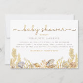Aquareller Ozean Kleine Pearl Baby Dusche Einladung (Vorderseite)