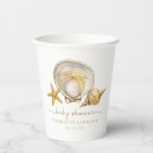 Aquareller Ozean Kleine Pearl Baby Dusche Pappbecher (Vorderseite)