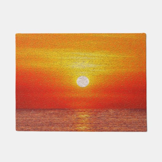 Aquareller Ozean Sunset Summer Beach Waves Fußmatte (Vorderseite)