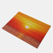 Aquareller Ozean Sunset Summer Beach Waves Fußmatte (Schrägansicht)