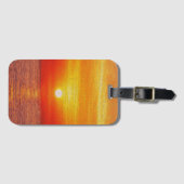 Aquareller Ozean Sunset Summer Beach Waves Gepäckanhänger (Vorderseite (Horizontal))