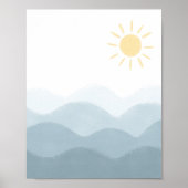 Aquareller Ozean und Sonnenbrille Poster (Vorne)