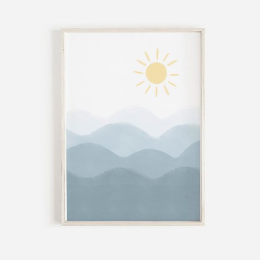 Aquareller Ozean und Sonnenbrille Poster