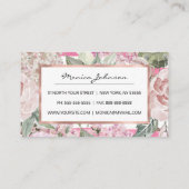 Aquareller, pastellgrün, pink, floraleckig treuekarte (Rückseite)