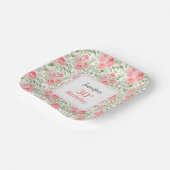 Aquareller Peony Floral Peach 30. Geburtstag Pappteller (Gewinkelt)