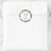 Aquareller Pine & Winter Greenery Brautparty Runder Aufkleber (Tasche)