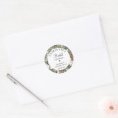 Aquareller Pine & Winter Greenery Brautparty Runder Aufkleber (Umschlag)