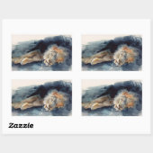 Aquareller Rechteckiger Aufkleber (Blatt)