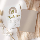 Aquareller Regenbogen Rosa Herz | Babyparty Dankeskarte