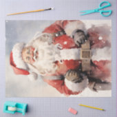 Aquareller Retro Santa Claus lächelt Vintag Seidenpapier (Basteln)