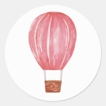 Aquareller Rosa Luftballon. Niedliche Kinder reise