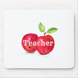 Aquareller Rote Äpfel Lehrer Bildung Obst Mousepad