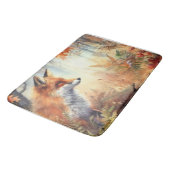 Aquareller Roter Fuchs Herbst Farbe Natur Badematte (Schrägansicht)