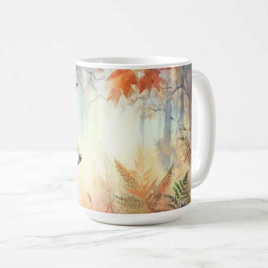 Aquareller Roter Fuchs Herbst Farbe Natur Kaffeetasse (VorderseiteRechts)