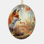 Aquareller Roter Fuchs Herbst Farbe Natur Keramik Ornament (Rechts)