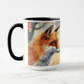 Aquareller Roter Fuchs Herbst Farbe Natur Tasse (Links)