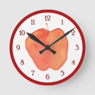 Aquareller Runde Wanduhr
