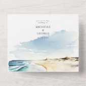 Aquareller Sandstrand - alles in einer Einladung (Rückseite)