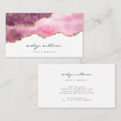 Aquareller Schönheitssalon in Rosa Visitenkarte (Vorne/Hinten)