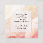 Aquareller Schönheitssalon Makeup Haare Schmetterl Quadratische Visitenkarte (Rückseite)