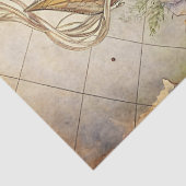 Aquareller Sommerreise Retro Blumenkompass Seidenpapier (Detail)