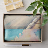 Aquareller Sommerreisebus Retrobus Seidenpapier (Geschenk)