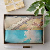 Aquareller Sommerreisebus Retrobus Seidenpapier (Geschenk)