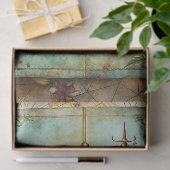 Aquareller Sommerurlaub Retro Kompass Planer Seidenpapier (Geschenk)