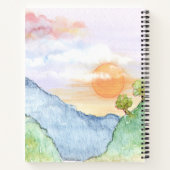 Aquareller Sonnenuntergang über Gebirge und Bäume Notizblock (Rückseite)
